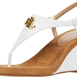 Ralph Lauren Jeannie White and Gold Wedge Sandals